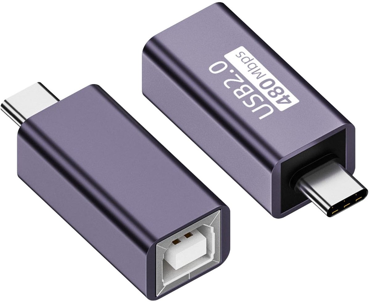 QIANRENON USB C naar USB B Adapter voor Printer en MIDI Instrumenten