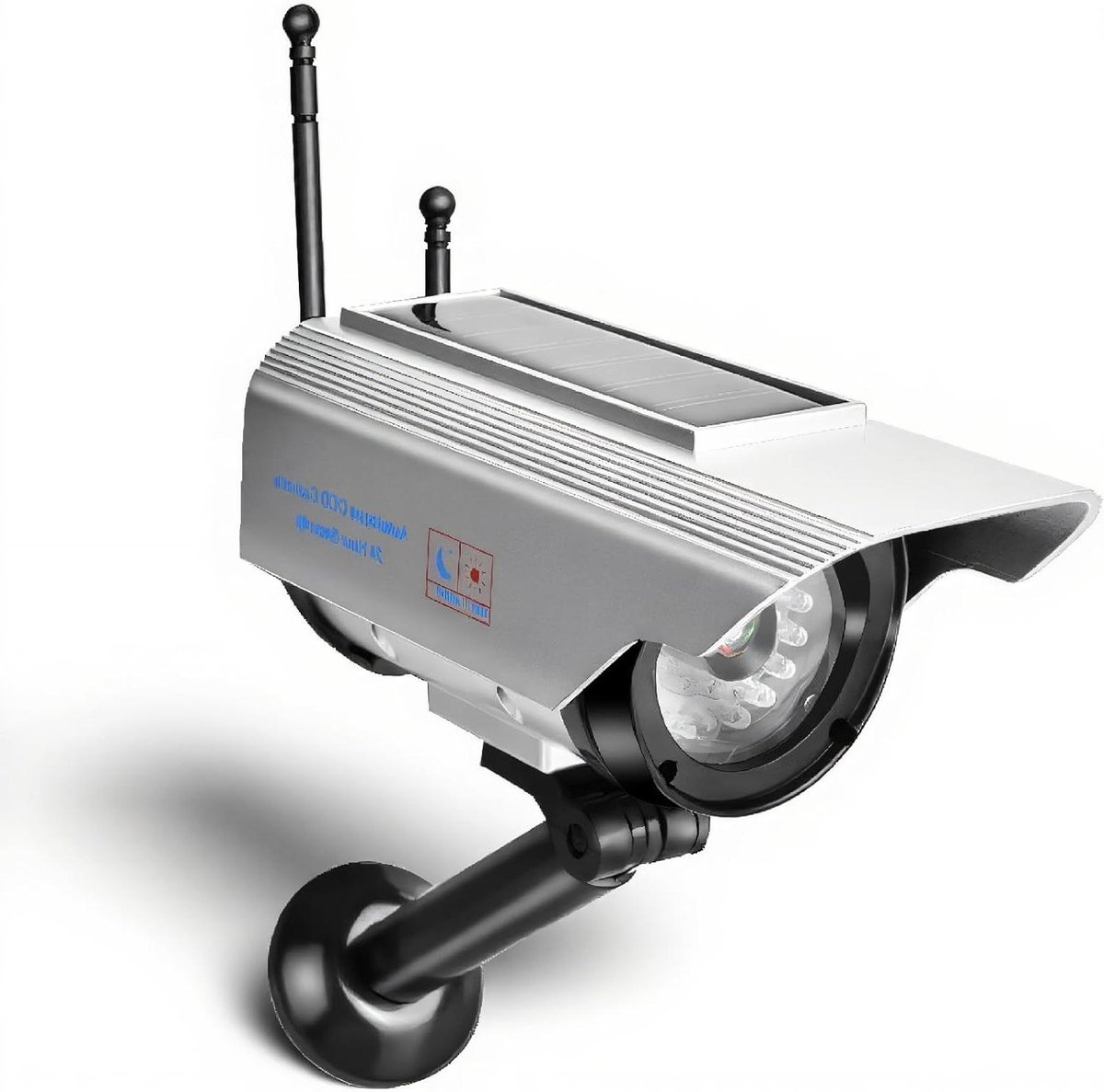 Dummy Camera - Nep Camera - Outdoor Beveiliging - Knipperende LED - 14.2 x 6.4 x 6.5 cm - Zilver