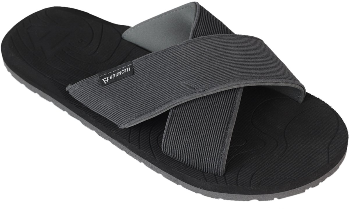 Brunotti Capu Mannu Slippers Heren Cross Flip Flops Cross Zwart