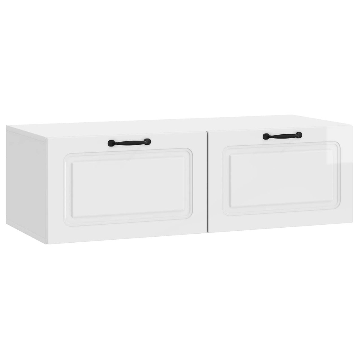 vidaXL - Wandmontage - TV-kast - Hoogglans - Wit - 98 - x - 41 - x - 30 - cm - Bewerkt - h