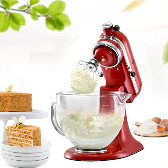 Mixer Kom - Glazen Kom - Bakken en Koken - Met Schenktuit - 5 Quarts - Transparant — afbeelding 2