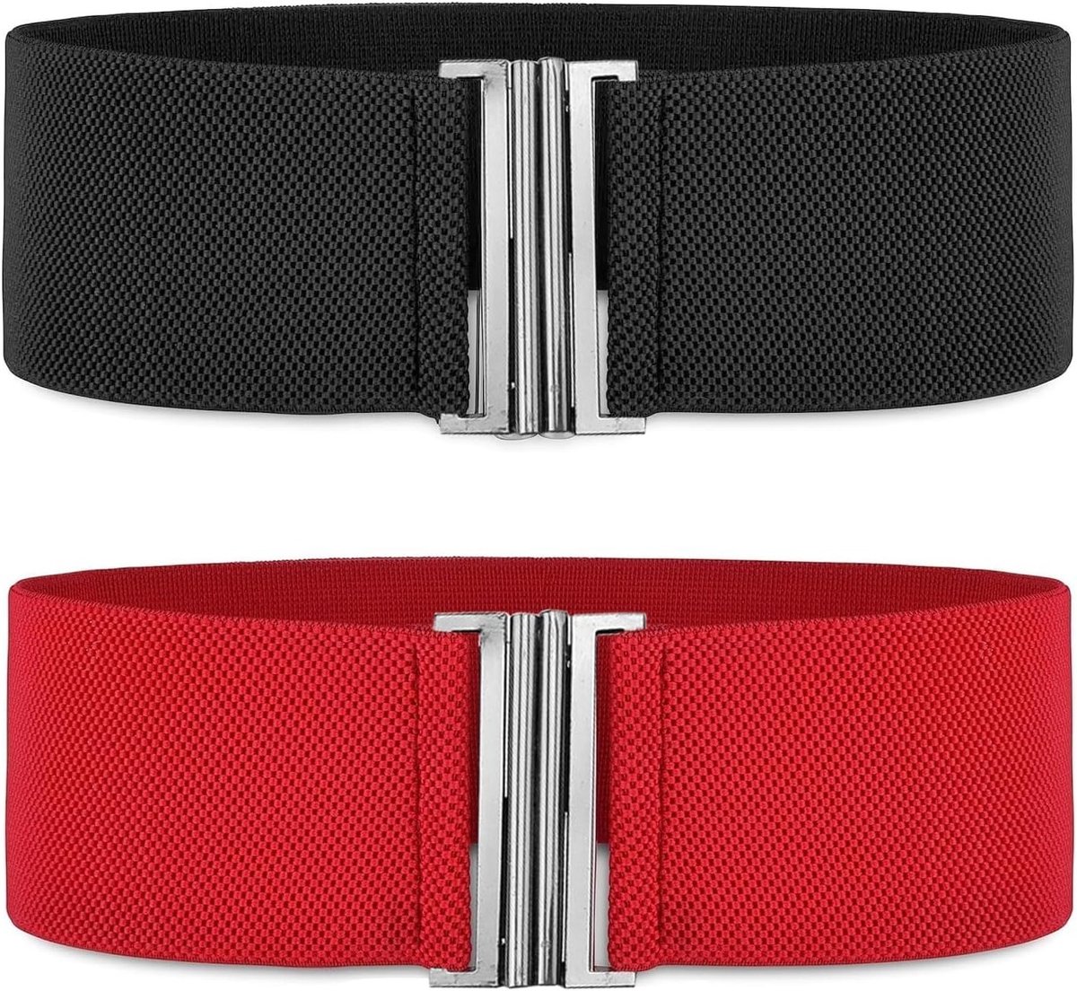 Stijlvolle Retro Elastische Riemen voor Dames - Comfortabele Accessoires voor Jurken, Rokjes en Spijkerbroeken in Zwart en Rood