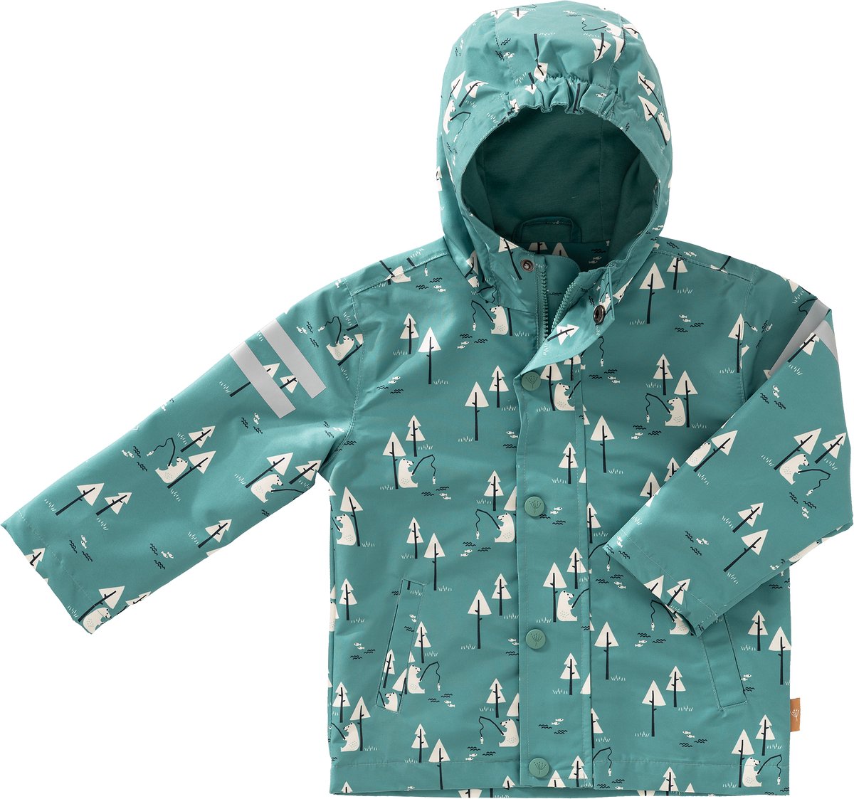 Fresk Regenjas voor Kinderen 1 yr Ritssluiting Reflectoren Kinderjas met Capuchon Waterdichte Jas Ademend Bionic Finish Jongens Bear