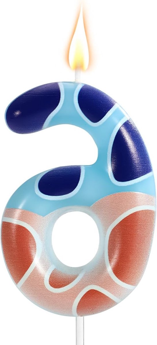 Verjaardagscandles met hondenpoot thema voor cakeversiering - Feestartikelen 0-9, nummer 6, hondenfeestdecoratie