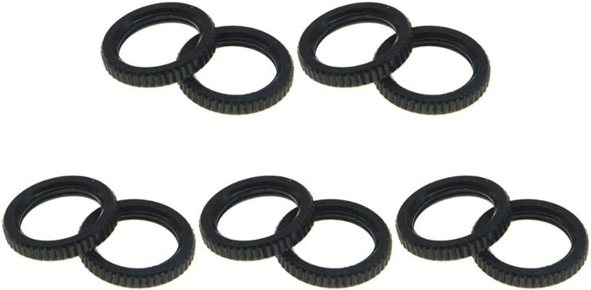Set van 10 Fine Knurled LP Gitaar Toggle Switch Moeren 15/32" voor Switchcraft Schakelaars - Zwart, Hoogwaardige Kwaliteit, Duurzaam en Betrouwbaar