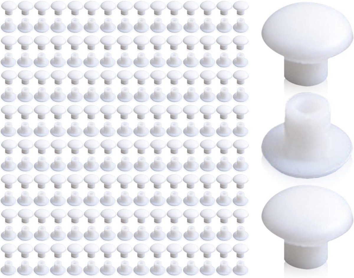 400 Stuks 5mm Witte Ronde Polypropyleen (PP) Gatenkappen voor Schroeven en Meubelmontage