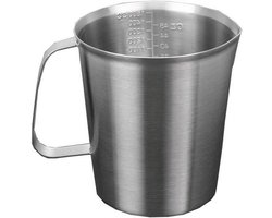 RVS Melkkan Meetbeker - Opschuimkan Koffie - Keuken Gebruik - Inwendige Volume Schaal - 1500ML - Zilver