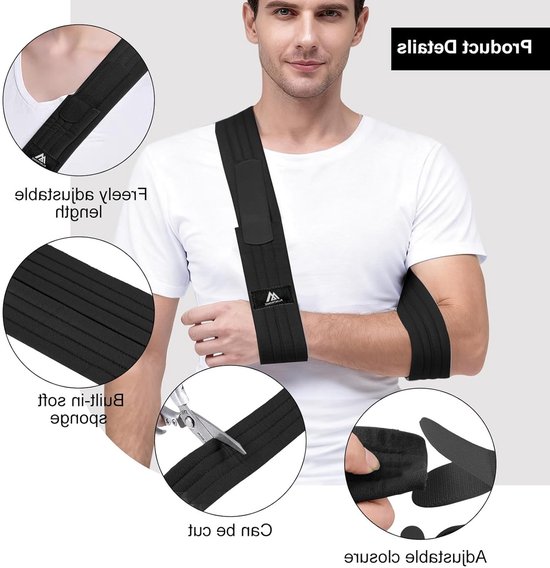 Universele Arm Sling voor Comfortabele Ondersteuning en Herstel van Schouderblessures van Merkloos — afbeelding 3