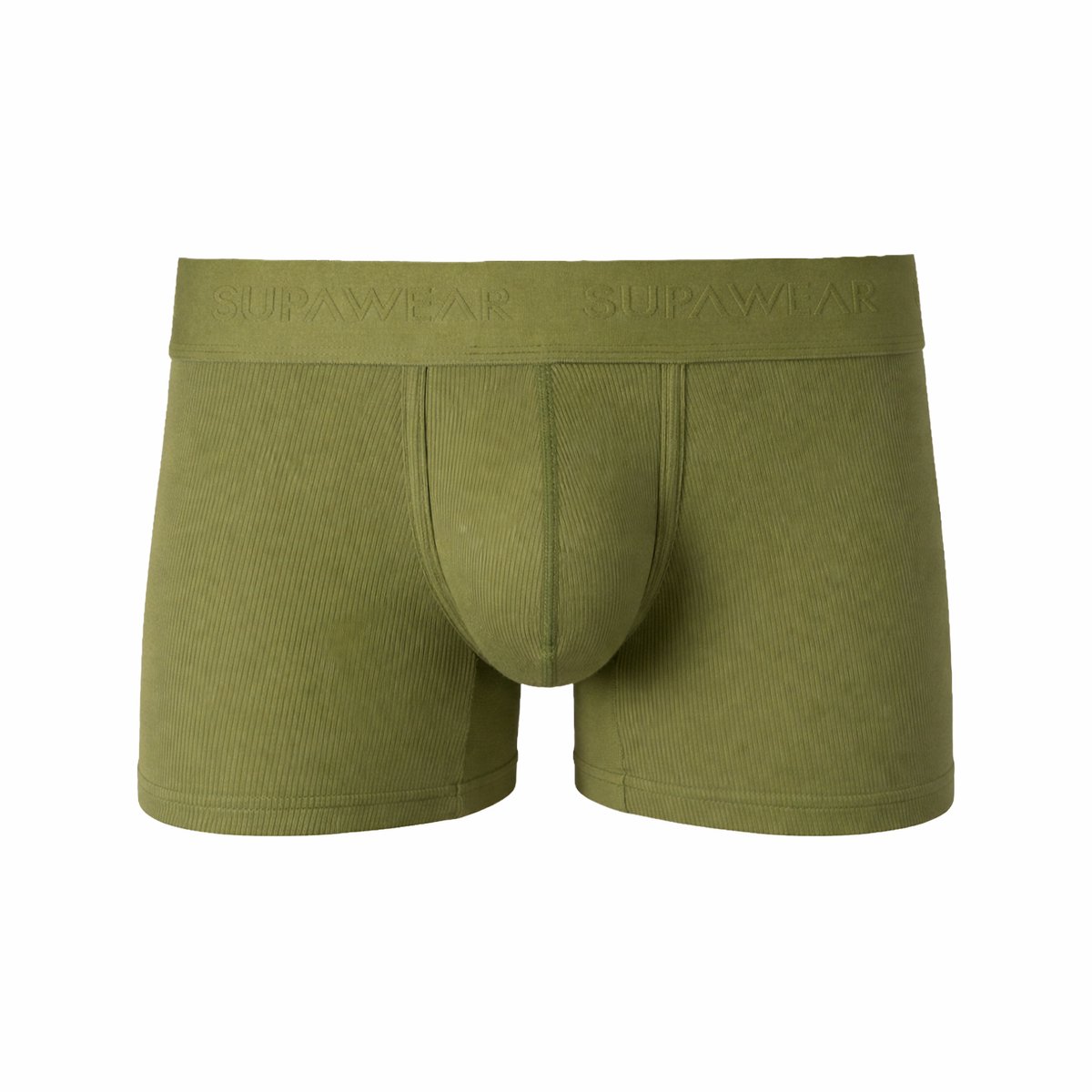 SUPAWEAR Ribbed Trunk Green - MAAT M - Heren Ondergoed - Boxershort voor Man - Mannen Boxershort