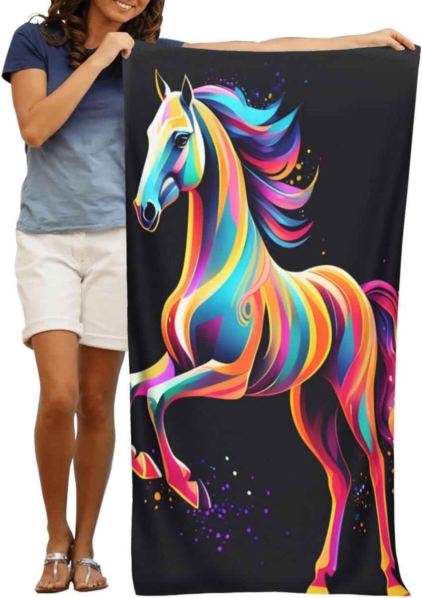 Strandlaken - Strandhanddoek Dierenprint - Strand en Zwembad - 3D Dierenprint - 80x160 cm 
