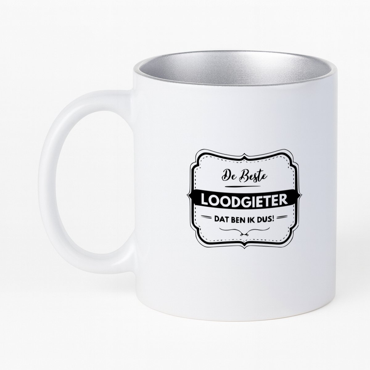 Hacebo® - De beste loodgieter dat ben ik dus koffiebeker met zilver kleurige binnenkant - Loodgieter - Vrienden familie - thee mok - koffie beker - Collega - Cadeau - koffiemok - 330 ML