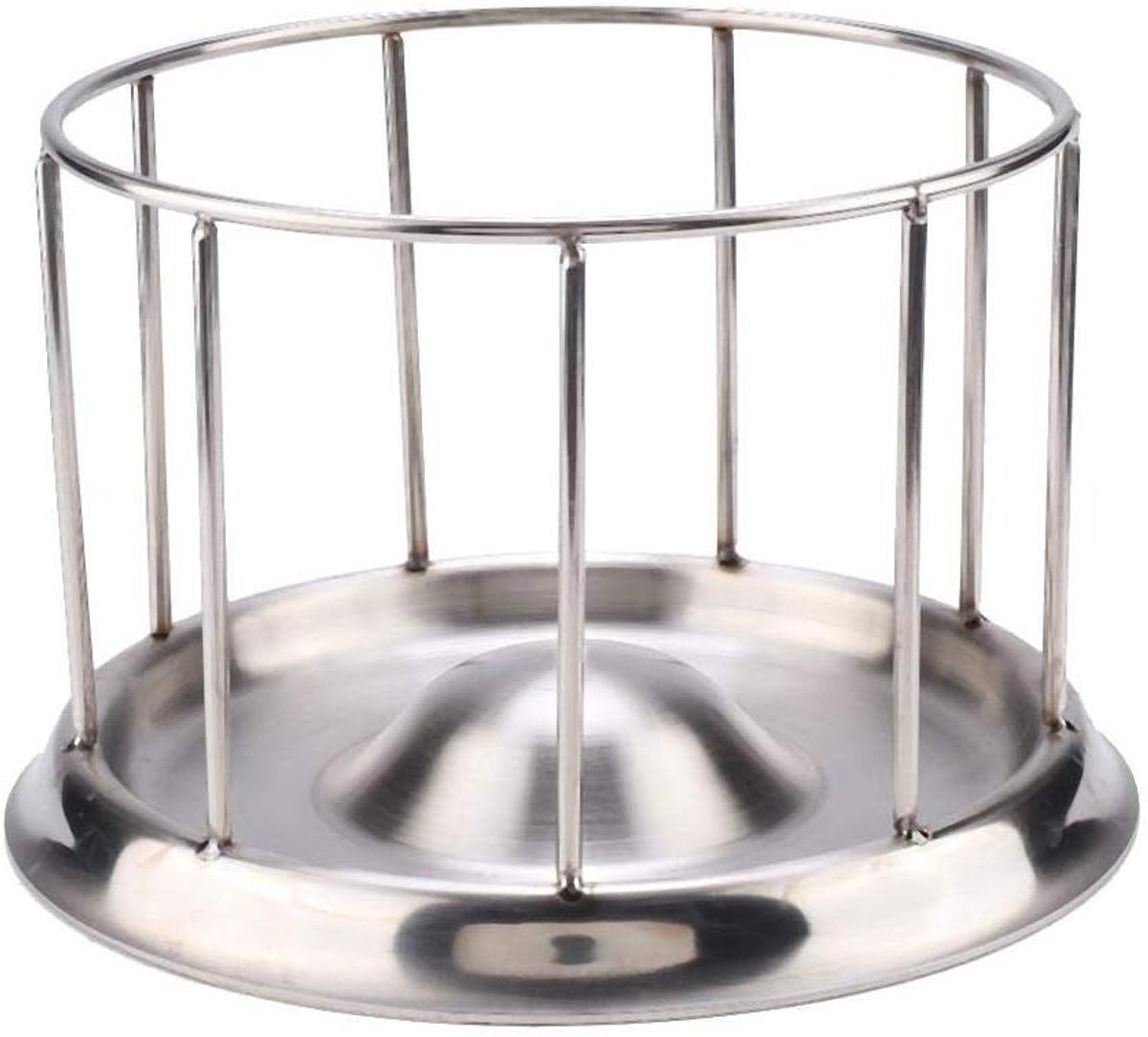 Voerbak Reptiel - Schildpad Bak - Voeren en Wateren - Hollow Cylinder Design - Large - Zilver