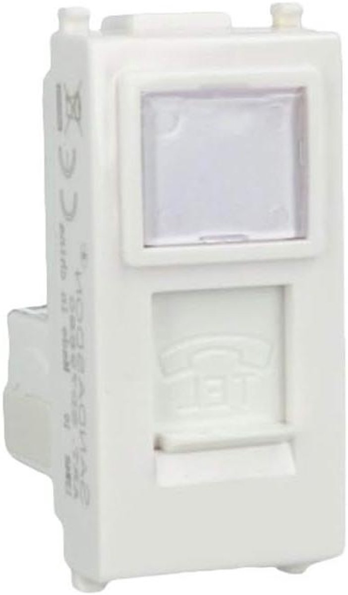 Telefoonaansluiting Plug - RJ11 Bus - Netwerk Installatie - Met Beschermkap - 1 Stuk - Wit