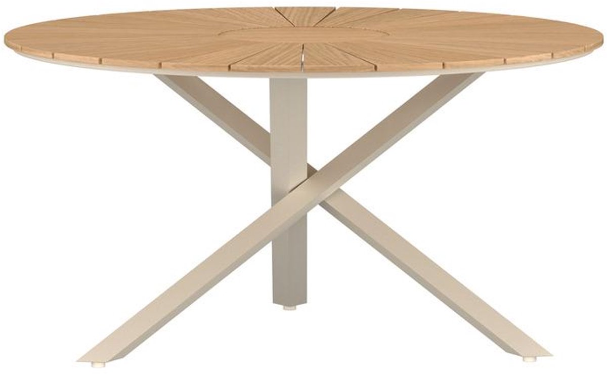 Svea - Kathrine ronde eettafel - ø140 cm - beige alu/teak