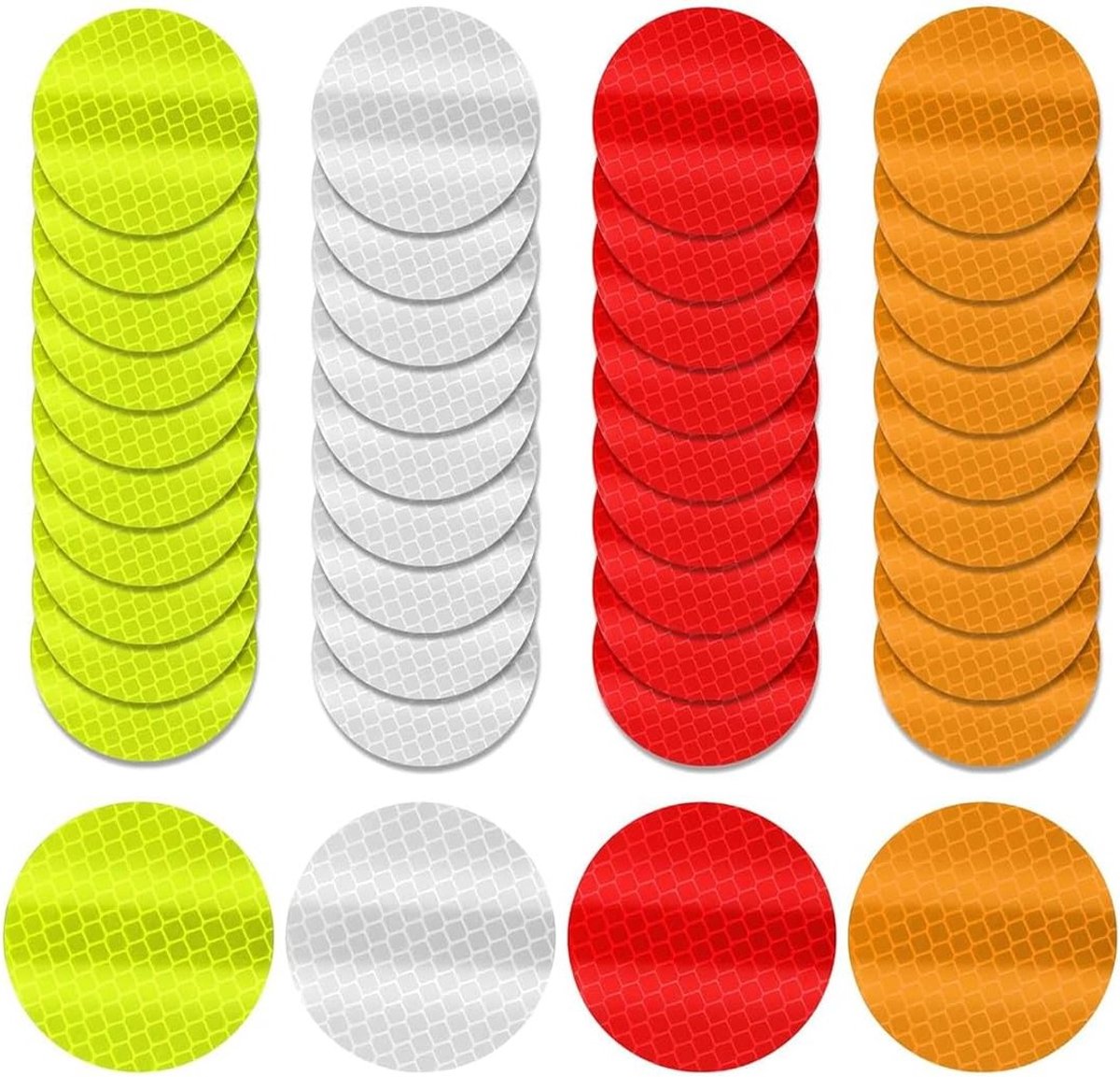 Reflecterende Stickers - 40 Zelfklevende Reflectoren voor Fiets, Motor, Kleding en Helm in 4 Kleuren met Hoge Zichtbaarheid