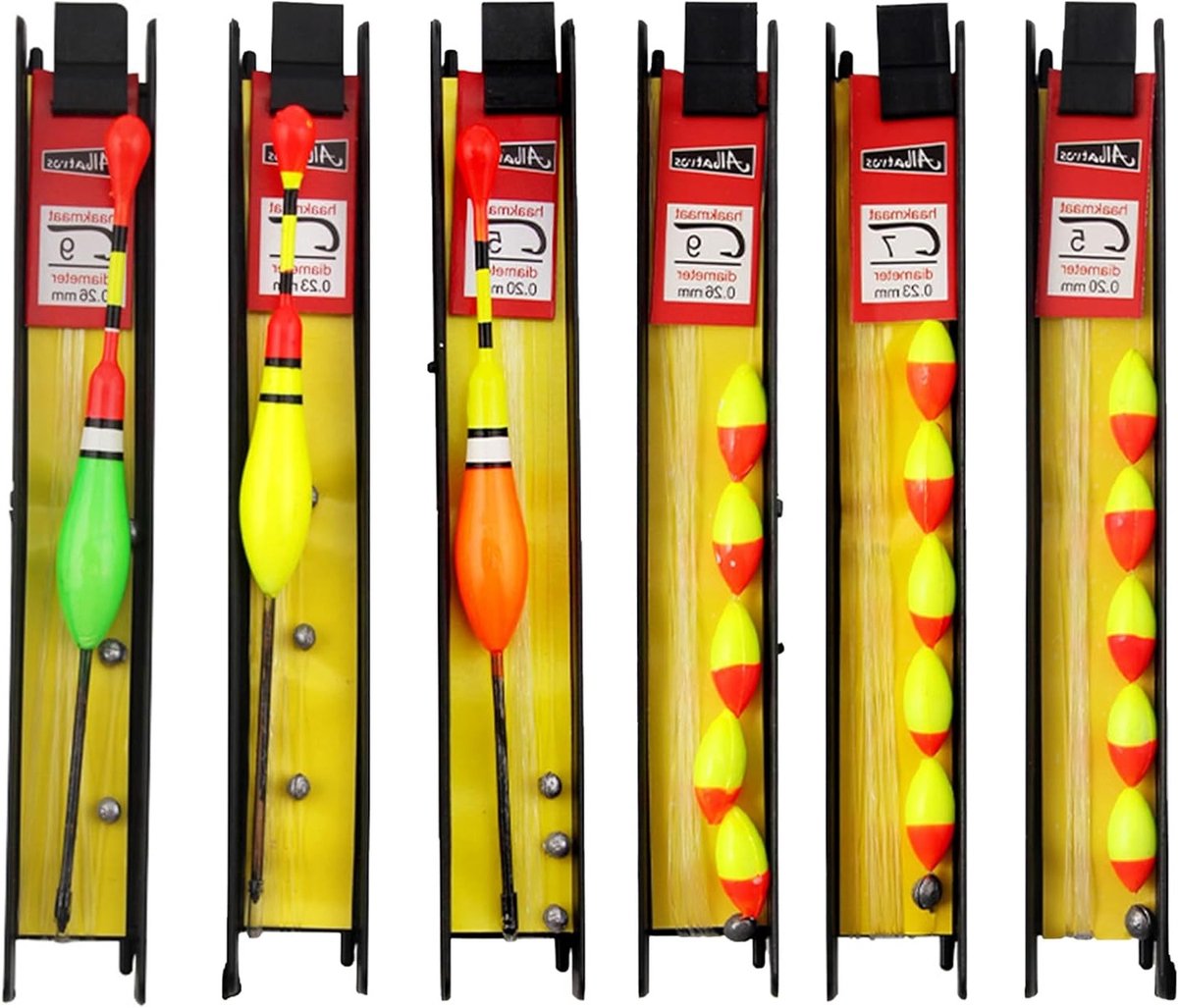 Vliegvissen Floaters met Loodkoord en Haak (5#, 7#, 9#) voor Recreatief Vissen in Meer en Zee, Set van 4 Stuks