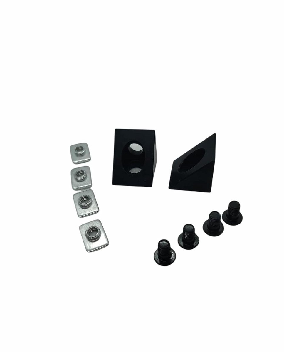 Hoekverbinders Set - Profiel Bevestiging - Structuren Bouwen - 90 Graden Verbinding - 2 Stuks - Zwart