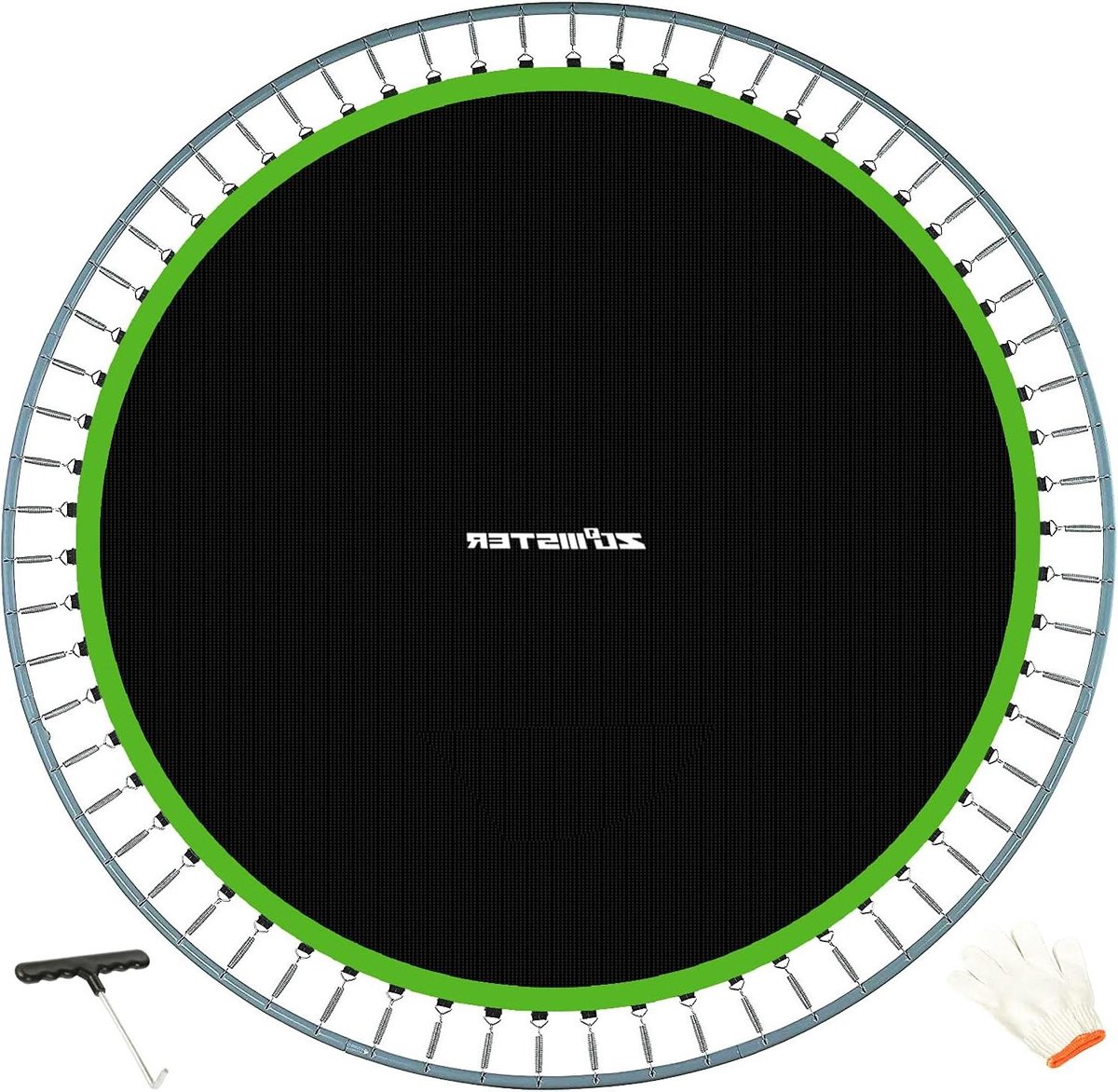 Trampoline Mat - Vervangende Mat - Veilig Springen - Versterkte V-ringen - 15ft Frame - Zwart Groen