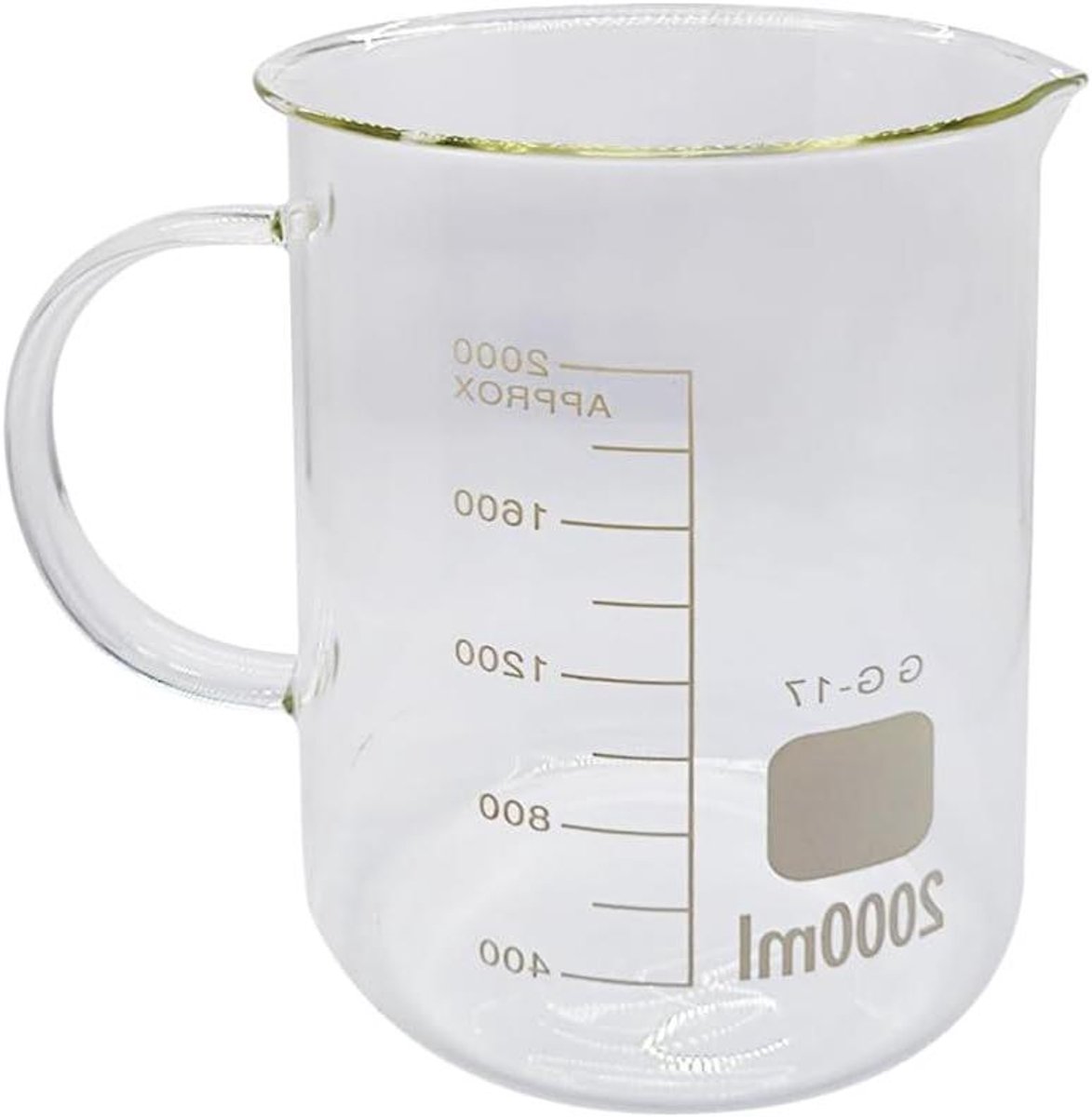 Glazen Beker - Maatbeker Laboratorium - Precisie Metingen - Met Handvat - 2000ml - Transparant