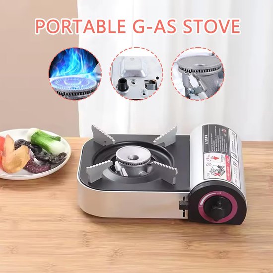 Campingkooktoestel, draagbaar outdoor-kooktoestel om onderweg te koken, kookbrander, keukenaccessoires, tafelverwarming voor camping, tafel, wandelen, grillen — afbeelding 2