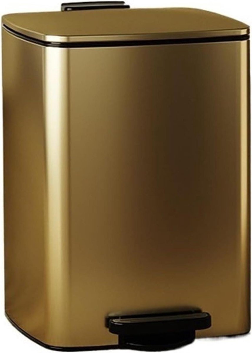 Keuken Prullenbak - Afvalbak RVS - Hygiënisch Afval Verwerken - Soft-Close Deksel - 20L - Goud