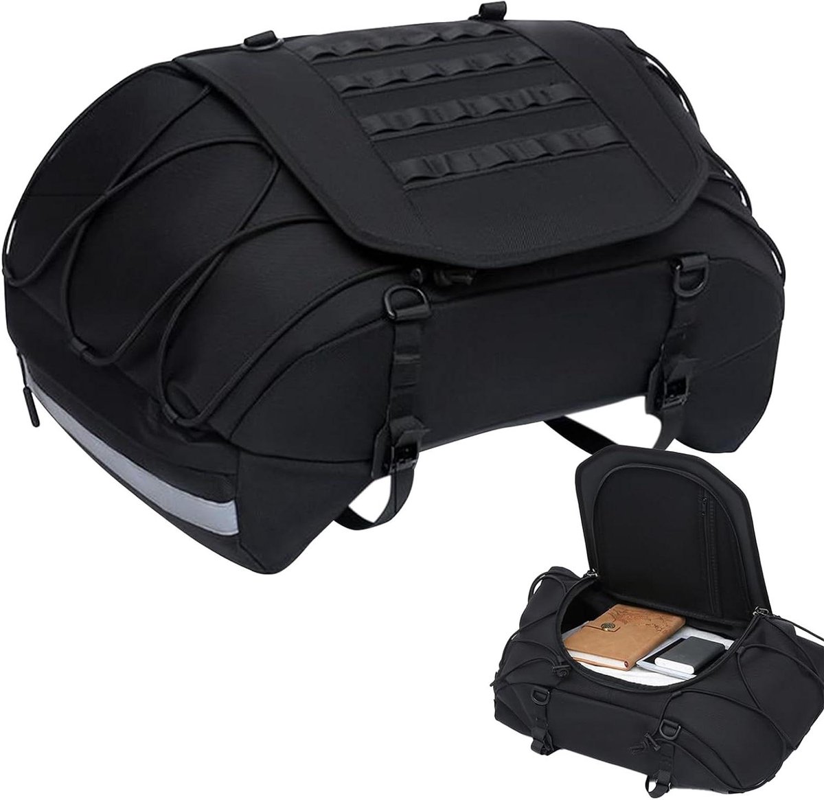 Motorfiets Zadeltas - Motorfiets Bagage - Motorrijden - Waterdicht Oxford Doek - 72 x 35 x 38 cm - Zwart