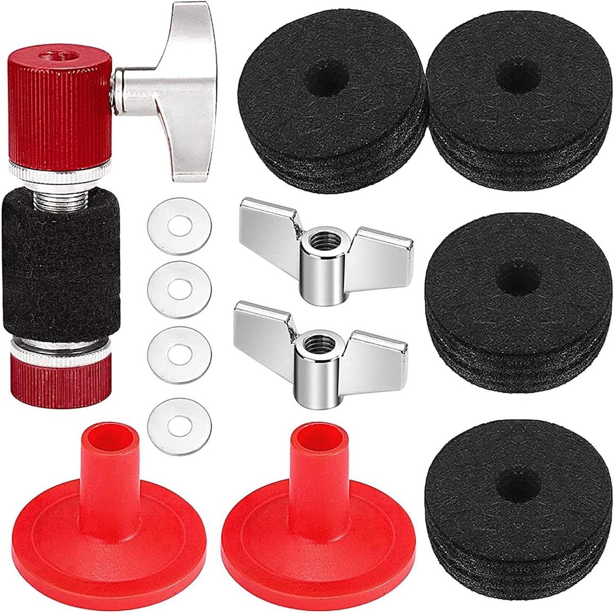 Drum Stand Vilt - Percussie Vilt Pads - Trommel Beschermen - Anti Slijtage - Standaard - Rood