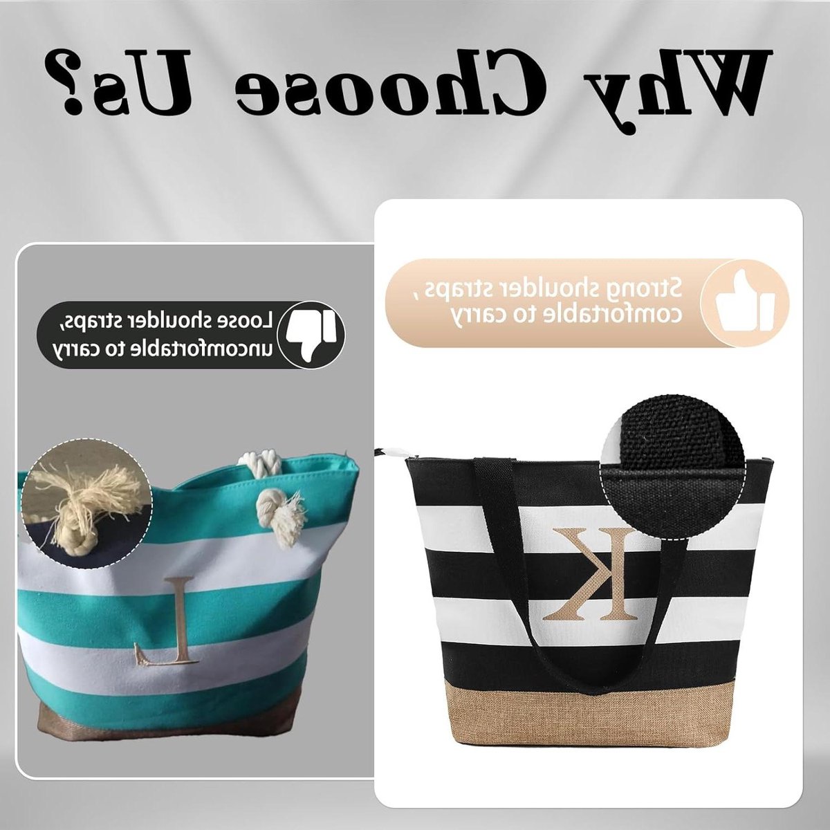 Canvas Tote Bag - Draagtas Weekender - Dagelijks Gebruik - Met Ritssluiting - 47.5 cm - Zwart