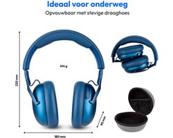 MEDION Over Ear koptelefoon HX-1 Pro (draadloos, hybride actieve ruisonderdrukking ANC, Bluetooth 6.0, 7+1 EQ-presets, tot 190 u batterijduur, spatwaterdicht IPX4), blauw