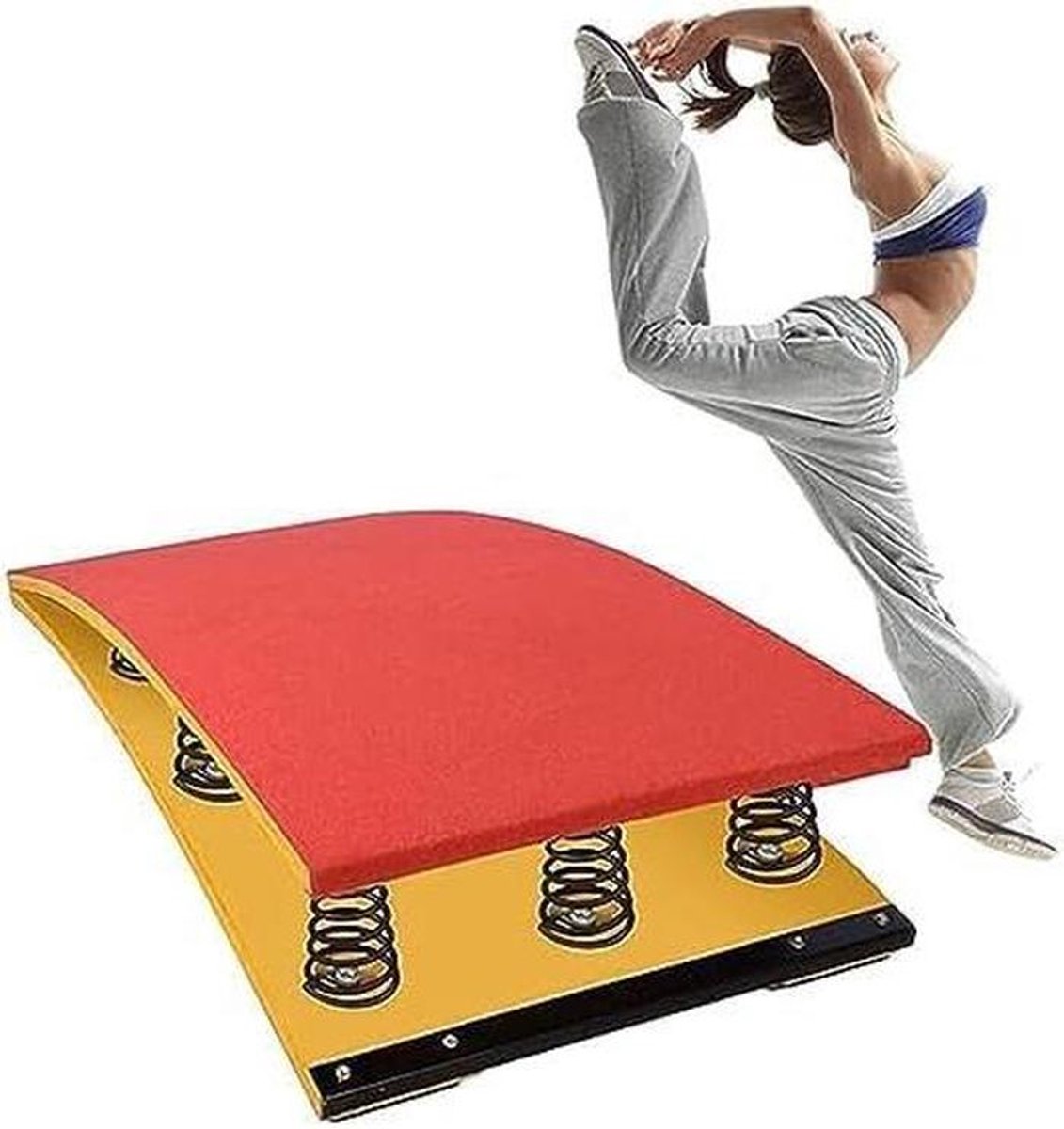 Springplank Gymnastiek - Springkussen - Kracht Oefenen - Antislip Viltoppervlak - 40x60x18cm - Zwart