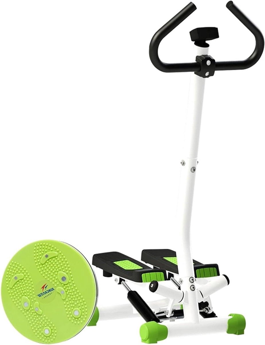 Stepper met Armsteun - Fitnessapparaat Hometrainer - Thuis trainen - Stille werking - 100 kg draagkracht - Groen