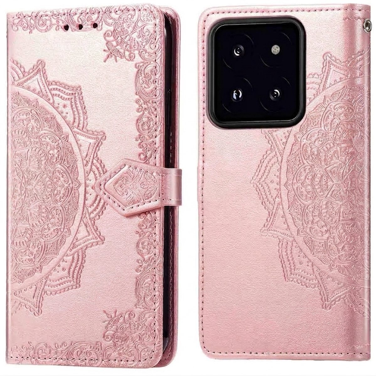 imoshion Hoesje - Geschikt voor Xiaomi 14T - Mandala Bookcase - Rosé Goud