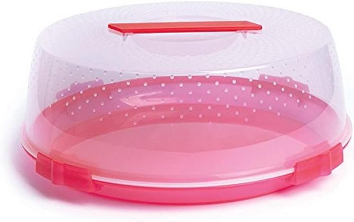 Cake Box - Taartdoos Taartcontainer - Taart Transport - Magnetronbestendig - 32 cm - Rood