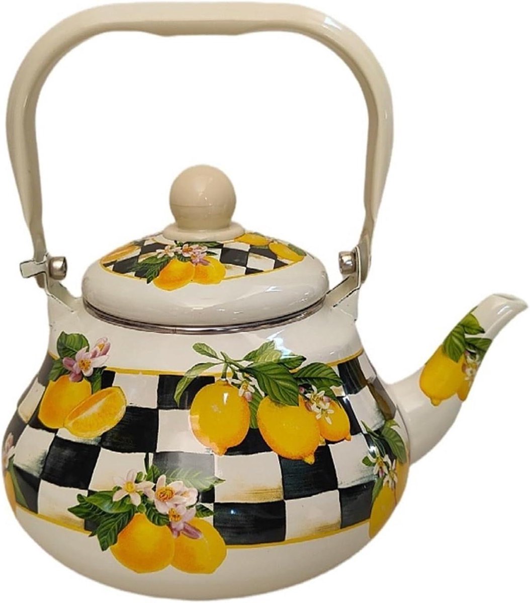 Theeketel Emaille - Waterketel Fornuis - Thee Zetten - Duurzaam Geëmailleerd Staal - 1.1L - One Color