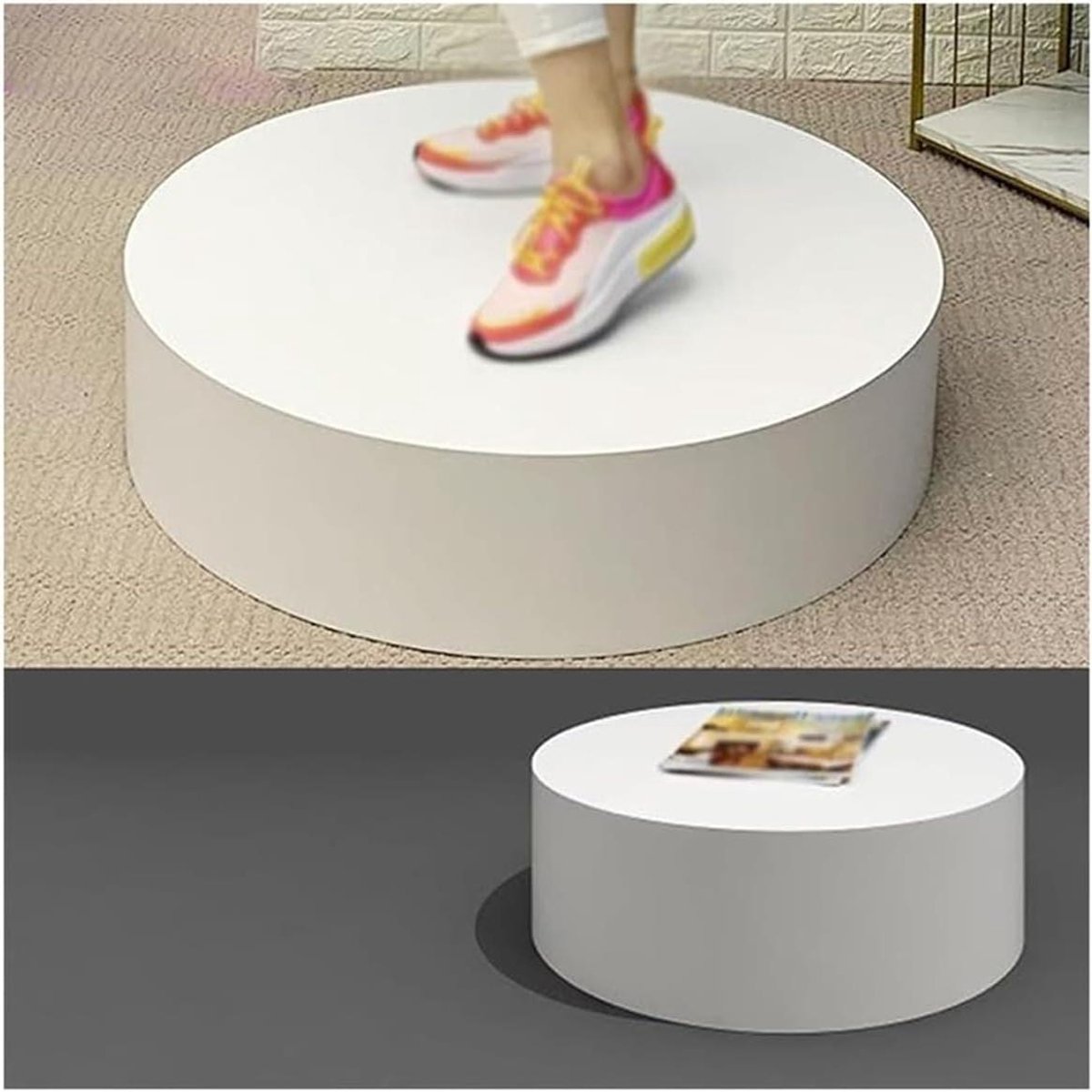 Cilindrische Sokkel - Display Zuil - Decoratie Presentatie - Hoge Dichtheid Paneel - 3 Stuks - Wit