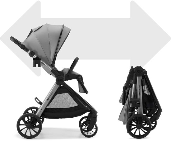 Kinderkraft VESTO 2 - 3-in-1 kinderwagen - Memory buttons - Opvouwbaar met zitting 2 richtingen - Vering op alle wielen - Grijs van Kinderkraft — afbeelding 5