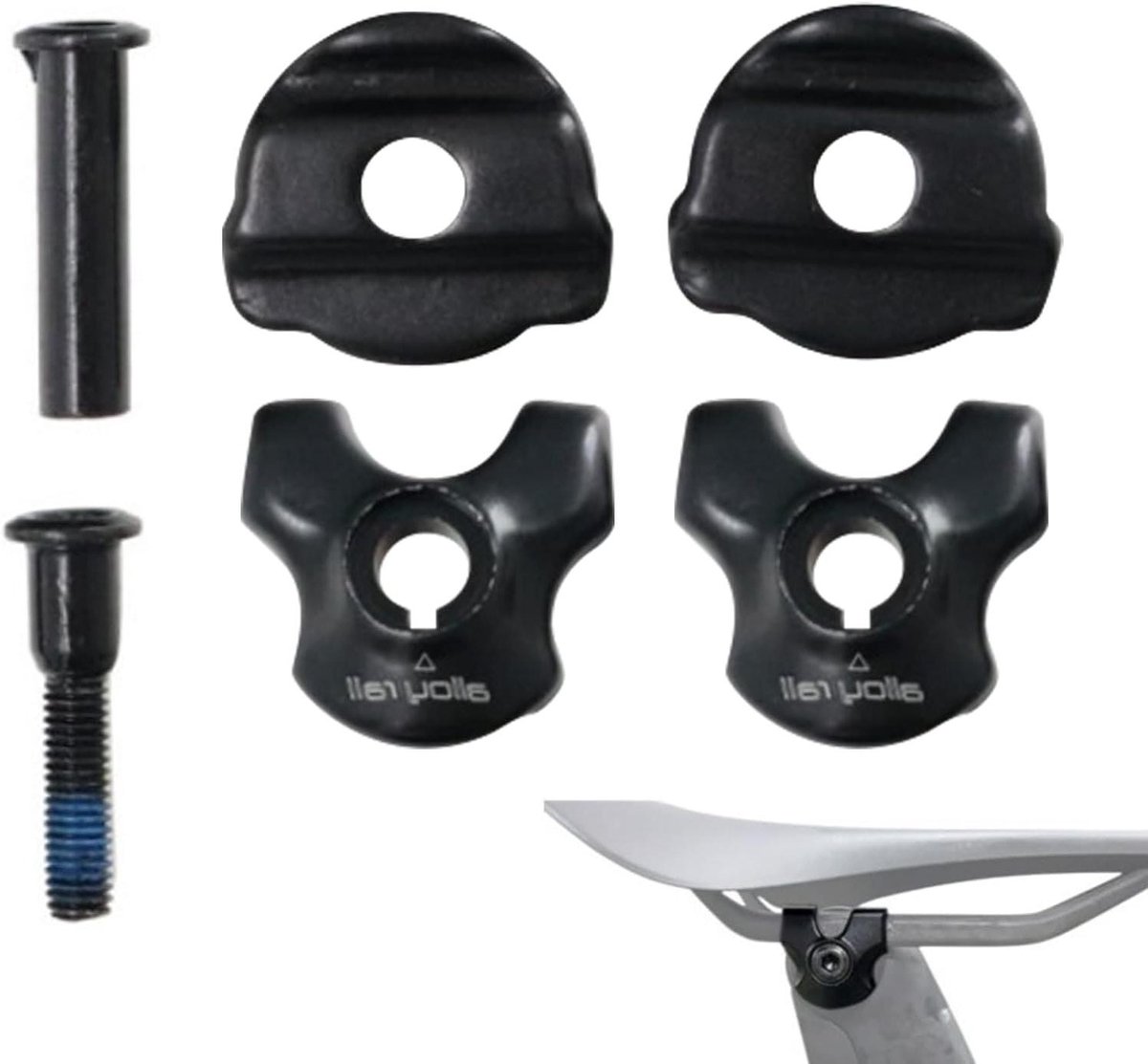 Zadelpenklem - Zadelrails klem - Fietsstabiliteit verbeteren - Veelzijdige pasvorm - 7x7 mm en 7x9 mm - Zilverkleurig