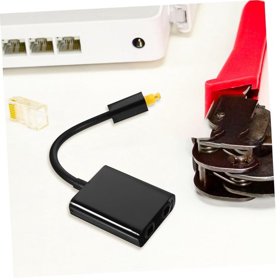 Glasvezel Omvormer - Optische Splitter - Audio Verdelen - Niet-magnetische Behuizing - 20 x 4.5 x 1 cm - Zwart — afbeelding 3