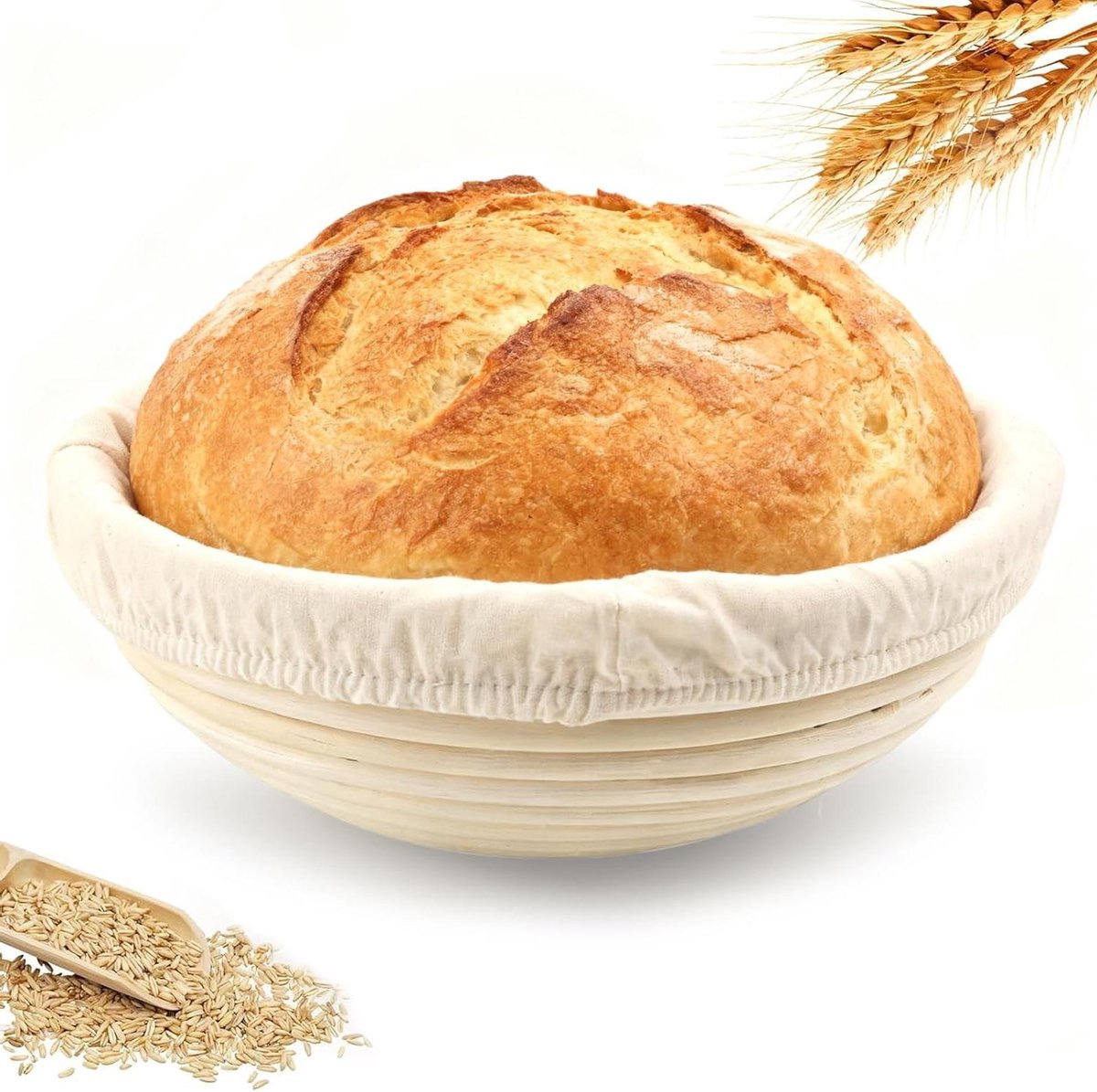 Rijsmandje Brood - Banneton Deegmand - Brood Bakken - Natuurlijk Rotan Materiaal - 23 cm - Natuurlijk