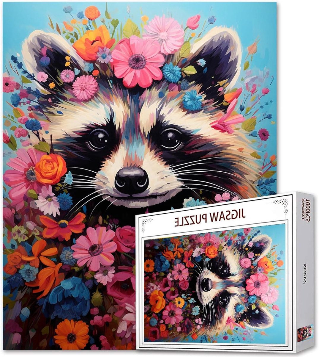 Legpuzzel Wasbeer - Dieren Puzzel - Ontspannen Thuis - 1000 Stukjes - 68 x 50 cm - Kleurrijk