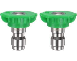 2-Pack Pressure Washer Spray Tips - 25 Degree - 1/4 Quick Coupler - Stainless Steel Jet Nozzle - Power Washer Tip voor Schoonmaken - [1mm Opening]