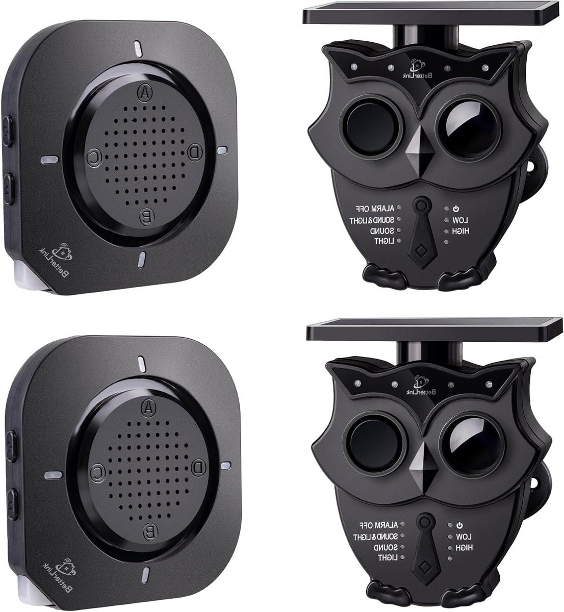 Oprijlaan Alarmsysteem - Bewegingsmelder Sensor - Eigendom Beveiligen - Zonne-energie Opladen - IP65 Weerbestendig - Zwart