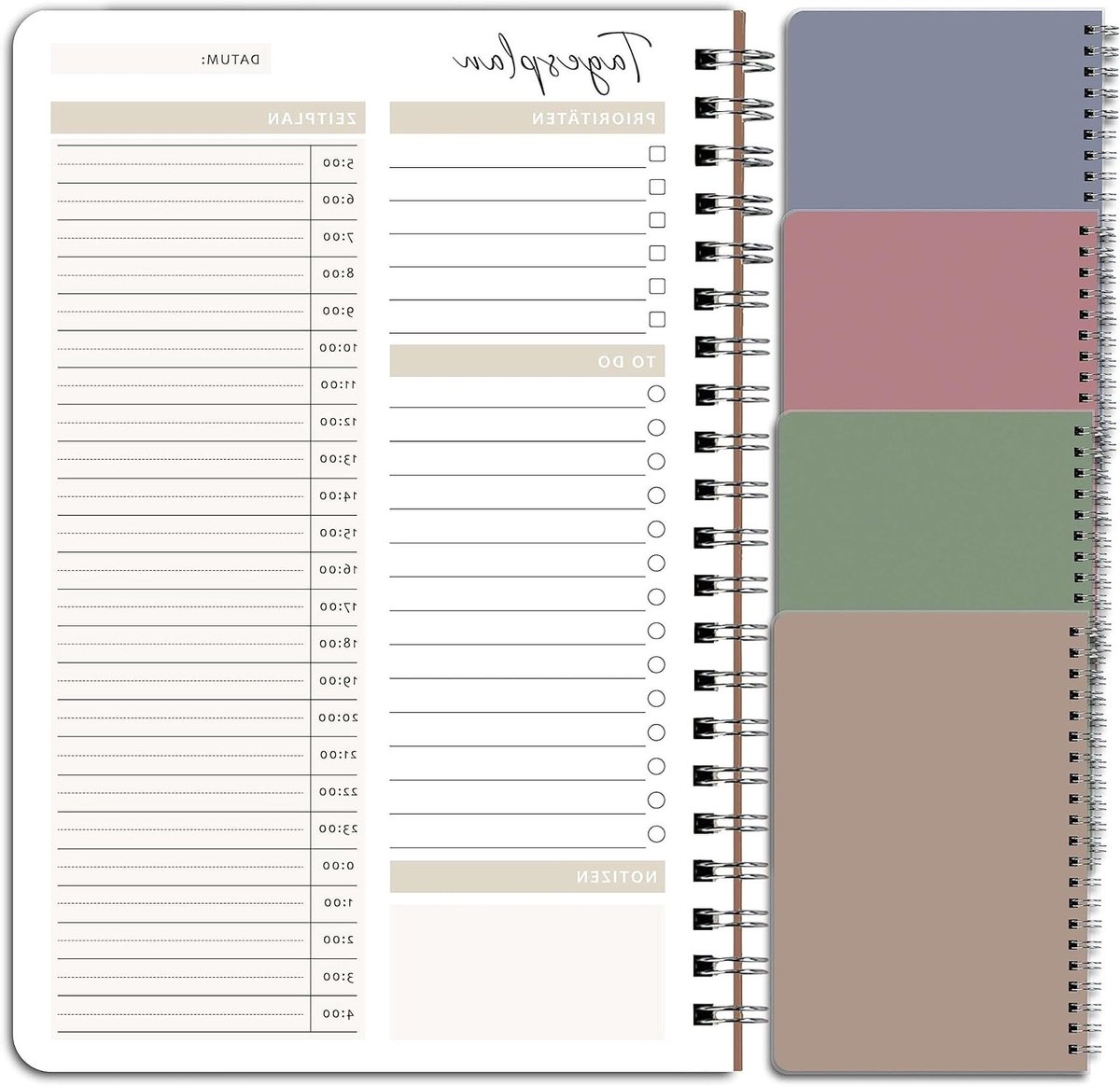 Ongeplande A5 Daily Planner Set van 4 - 400 Dagen Takenlijst, Notities en Weekplanning, Ideaal voor Kantoor en Schoolorganisatie