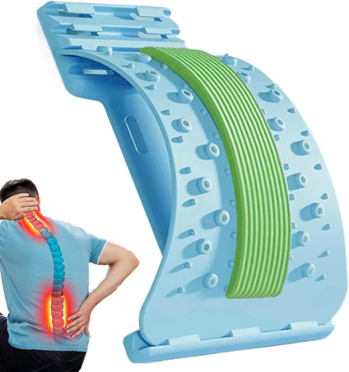 Rugstrekker - Rugmassage apparaat - Pijnverlichting - 3-traps verstelbaar - 367 cm - Zwart