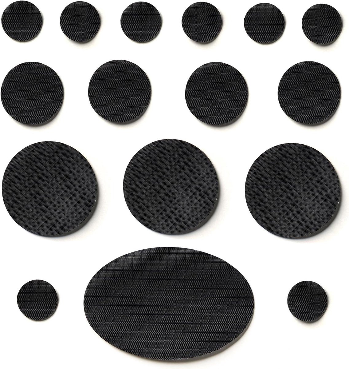 Jack Reparatiepleisters - Zelfklevende Patches - Buitenuitrusting Herstellen - Waterdicht & Scheurvast - 16 Stuks - Zwart