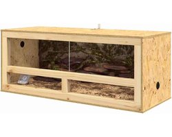 Terrarium Huisdierenverblijf - Knaagdierkooi Reptielenbak - Huisdieren Huisvesten - Inclusief Thermometer - 100 x 40 x 40 cm - Bruin