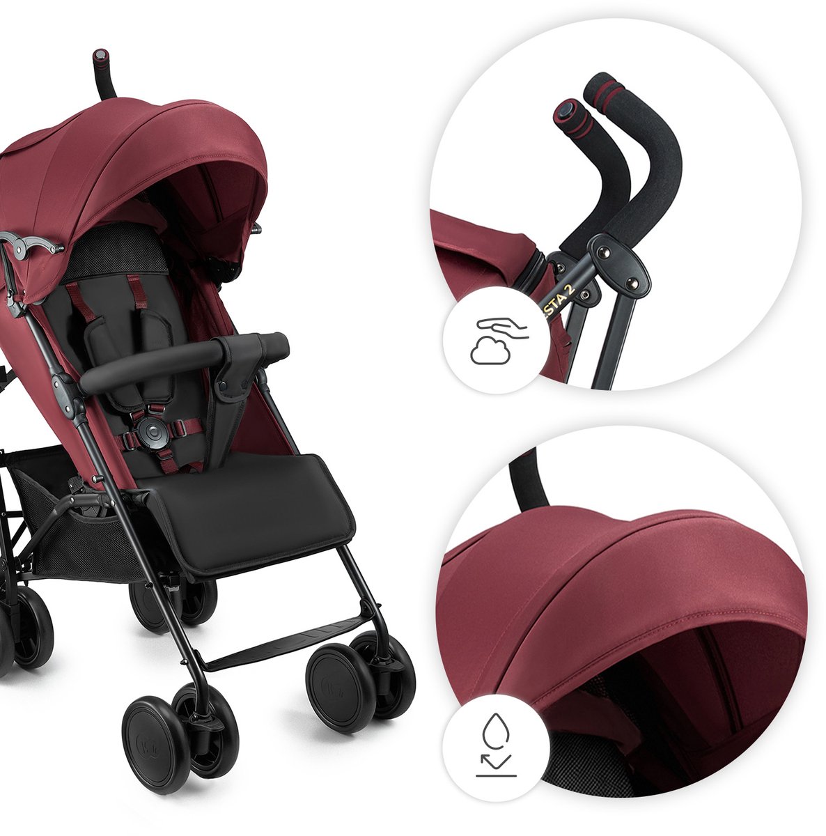 Kinderkraft SIESTA 2 - lichte inklapbare buggy, 7,9 kg thumbnail 6