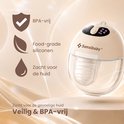 Sensibaby borstkolf met label 'BPA-vrij' en 'Food-grade siliconen'.