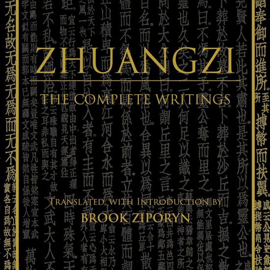 Boekomslag met Chinese karakters en de titel "ZHUANGZI THE COMPLETE WRITINGS".