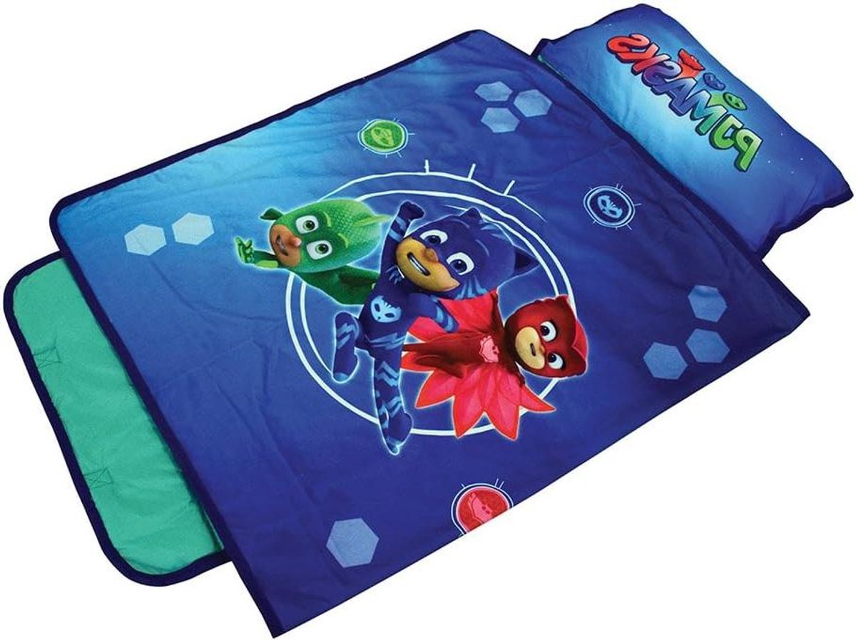 Kinderslaapzak - Reisbedje - Comfortabel Slapen - Met Geïntegreerd Kussen - 55 x 121 cm - Blauw